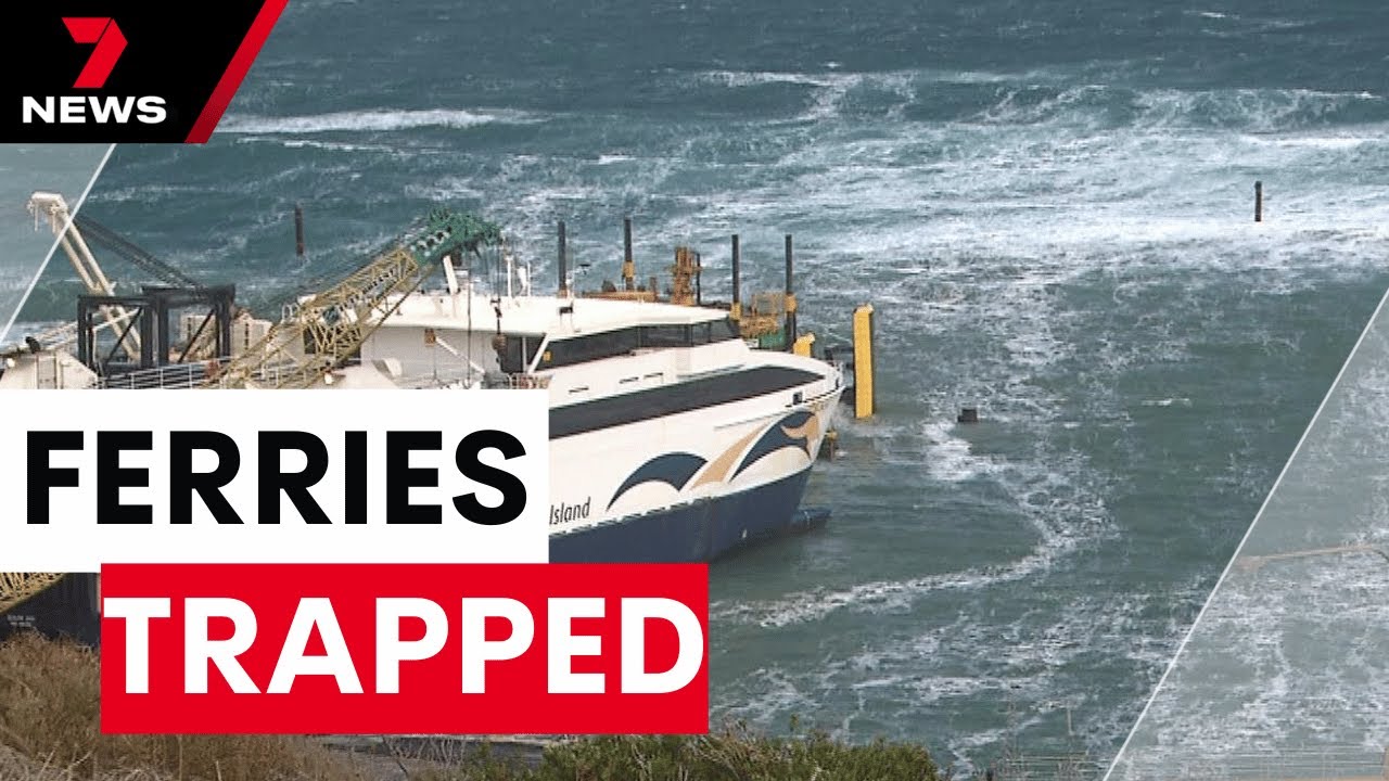 Calls for upgrade of crucial Cape Jervis breakwater as Kangaroo Island ferries stranded | 7NEWS