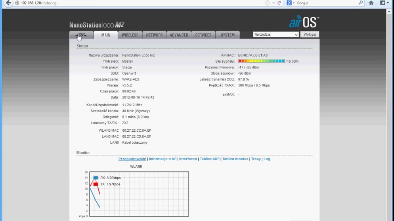 Konfiguracja UBIQUITI Nanostation loco,  powerbeam, nanobridge, airgrid, m5, m2  jako AP Client