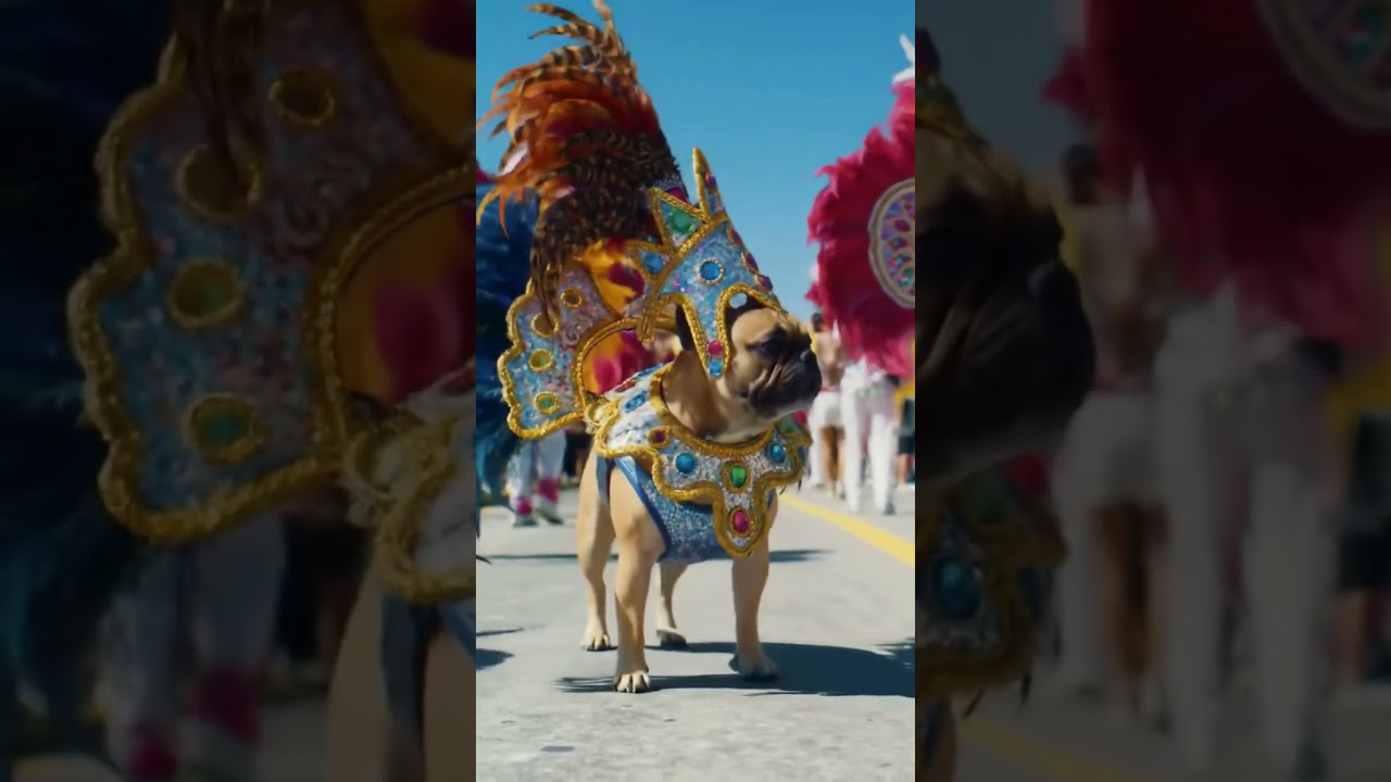 A dog dancing samba 