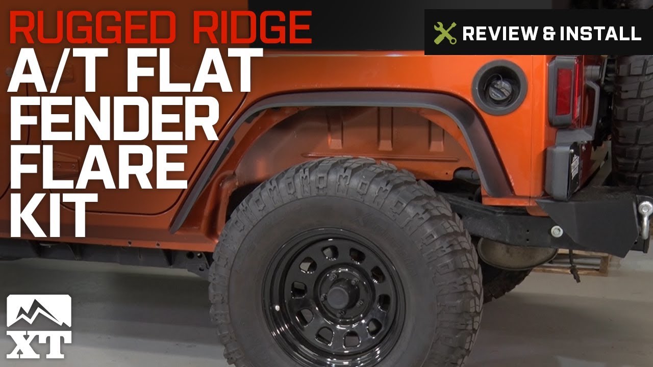 Jeep Wrangler Rugged Ridge A/T Flat Fender Flare Kit, 4 Piece (2007-2017 JK) Review & Install