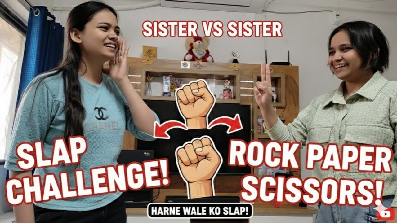 Sister vs sister Slap Challenge! 😂 Kaun Jeetega? l Extreme Rock Paper Scissors Game! 🖐️💎✂️