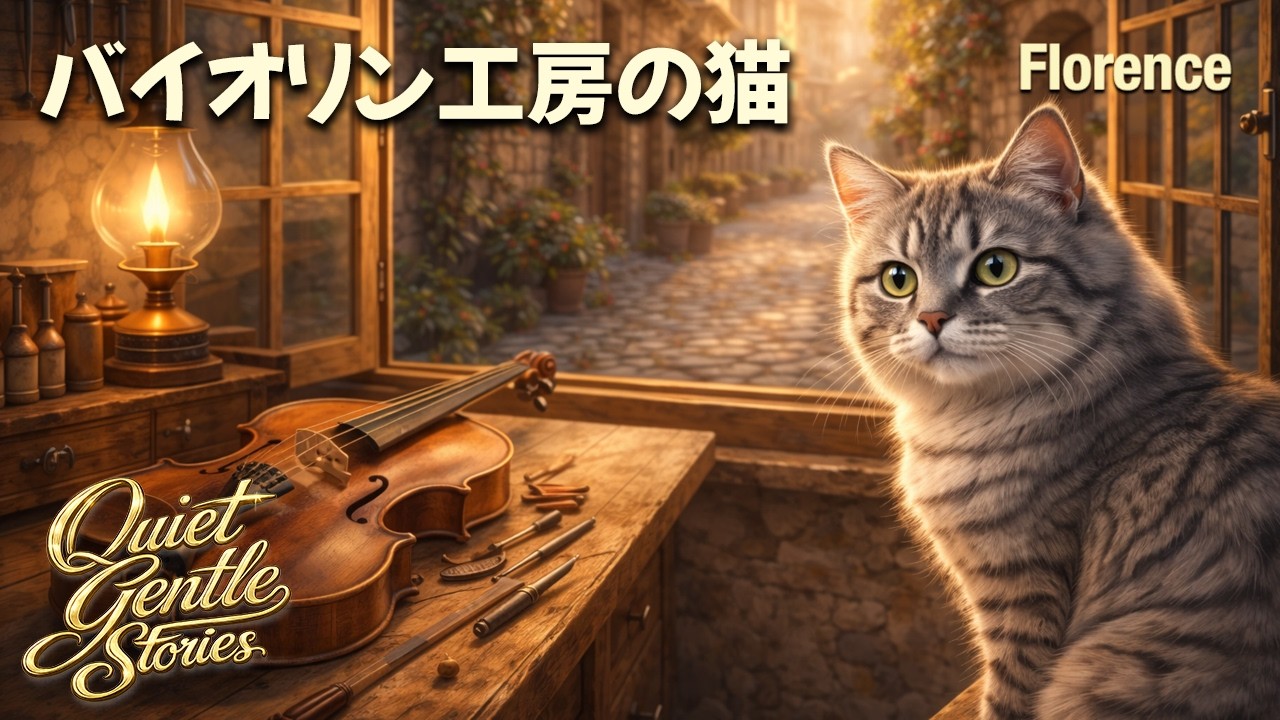 Quiet Gentle Stories ｜ 銀猫と弦の工房（A Quiet Day with a Silver Tabby）