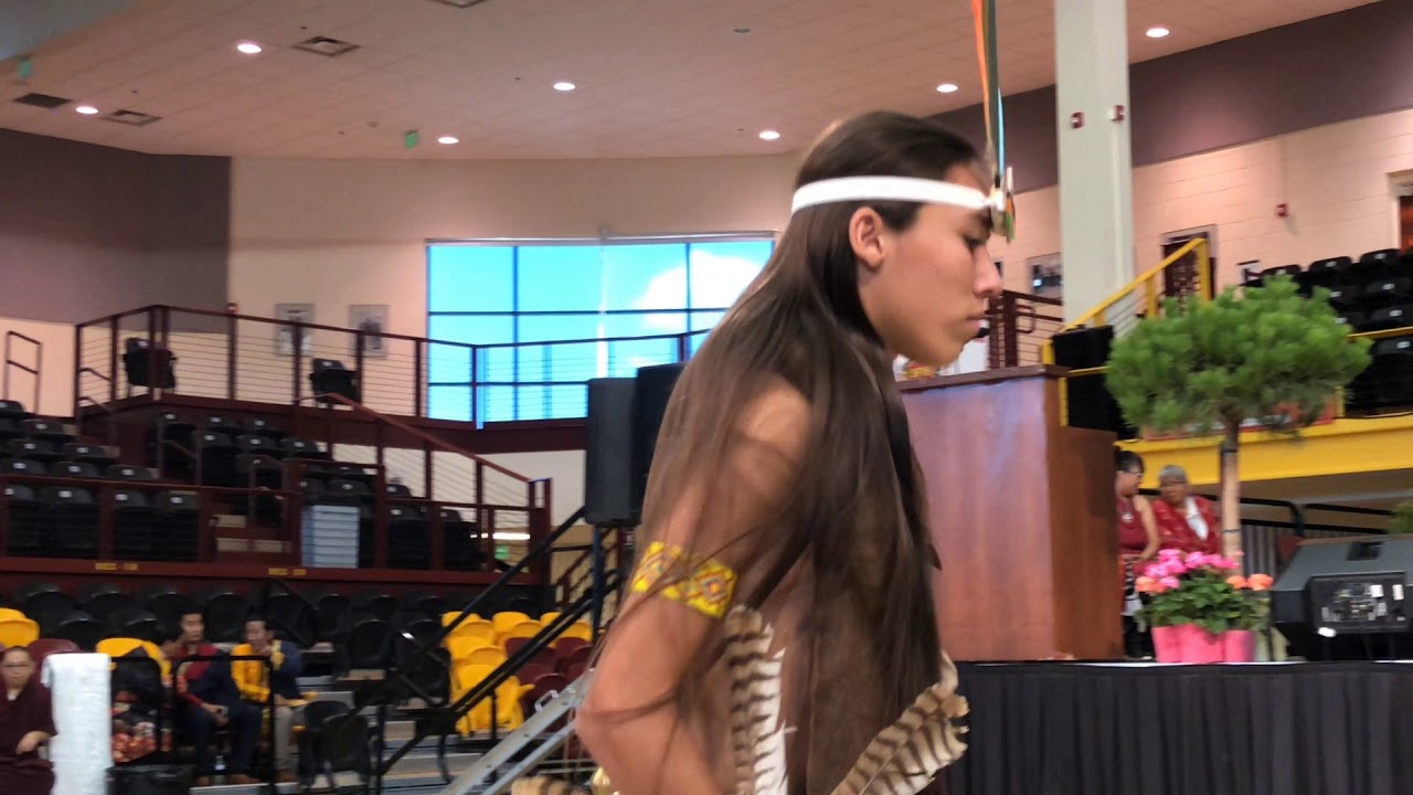 HH Sakya Trichen Rinpoche Cultural Exchange Santa Fe Indian School - Butterfly Dancer Clip 1