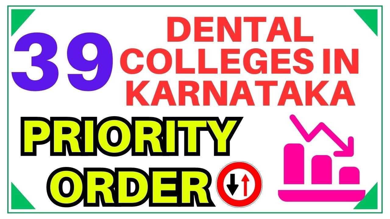 PRIORITY ORDER OF 39 DENTAL COLLEGES IN KARNATAKA  / BASED ON LAST YEAR CUTOFF