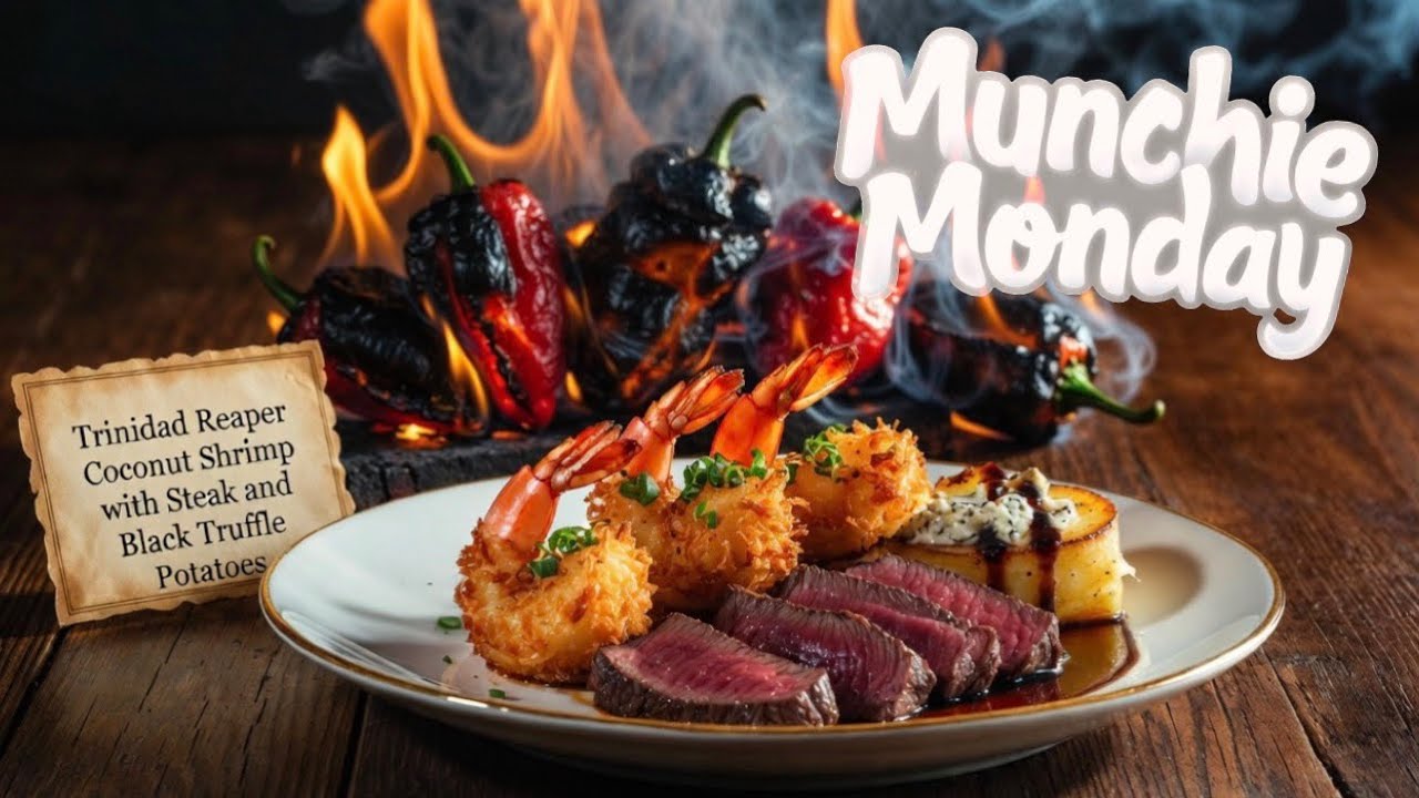 Самые острые креветки в кокосовой панировке в мире! 🌶️ 🍤 Соус «Тринидадский жнец» со стейком и ка...