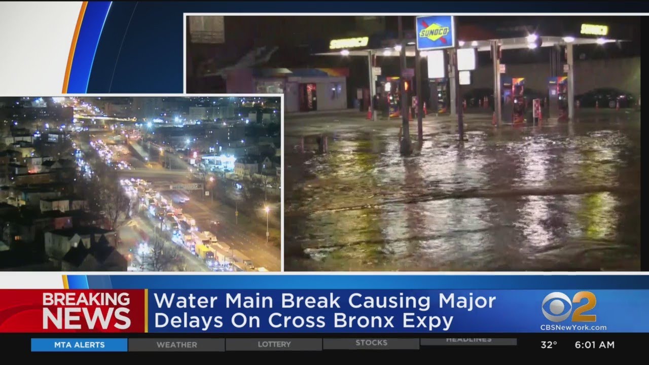 Major Water Main Break In The Bronx