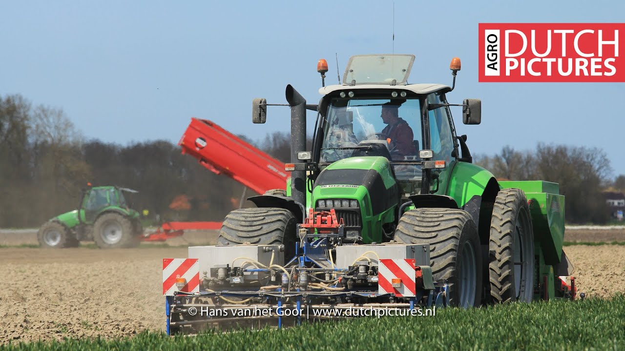 Deutz Fahr Agrotron TTV 630 with angry sound! | planting potatoes | aardappels poten | Baselier