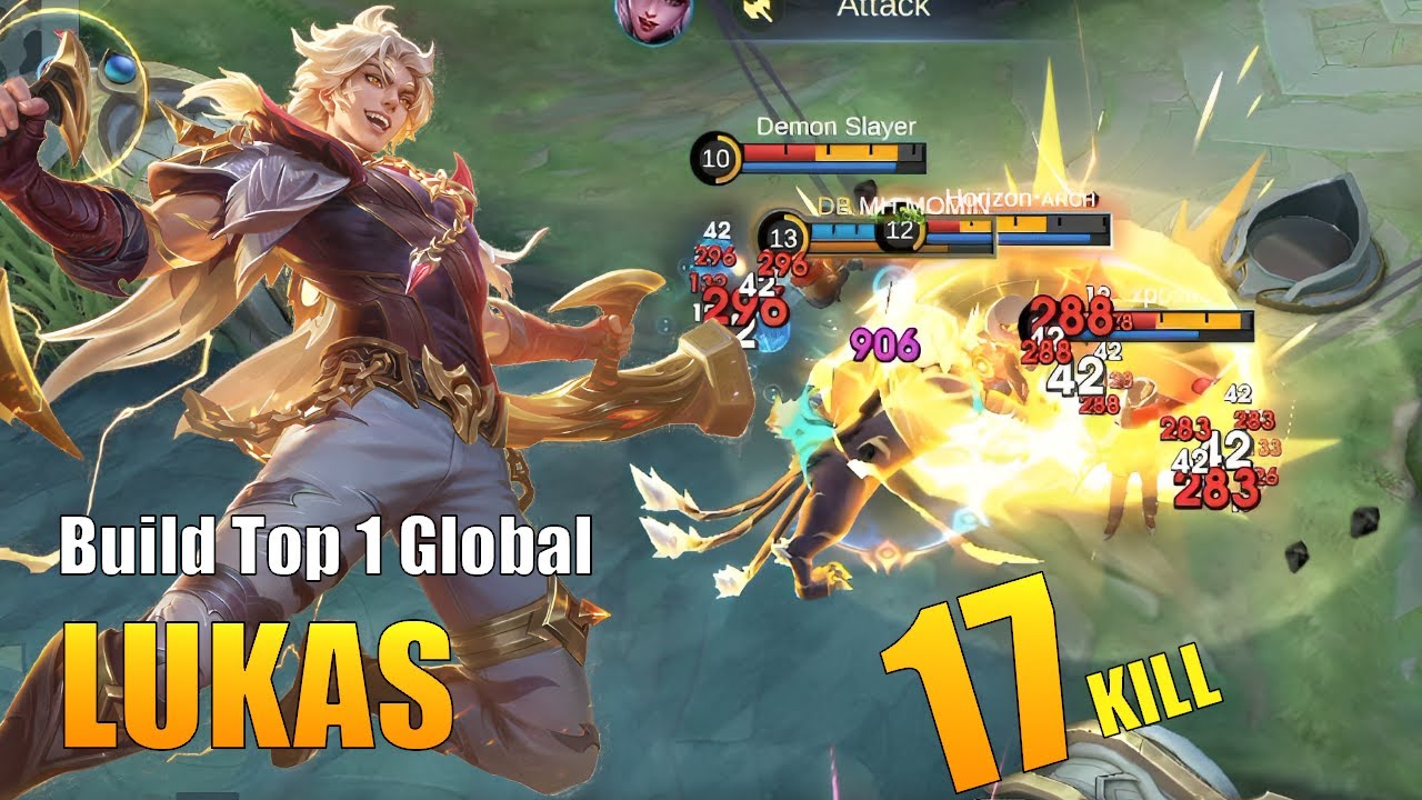 17 Kills + MANIAC!! Lukas Best Build jungle Lane!!   Build Top 1 Global Lukas ~ MLBB   LoRDMaX