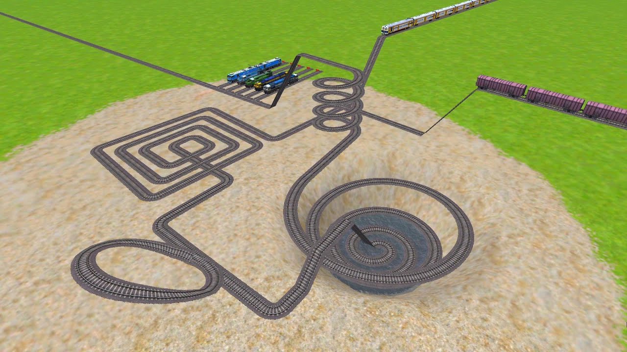 AI TRAINS RUNNING AT ROUND CIRCLE TRACKS ZIG ZAG TRACKS | Train Simulator Game 