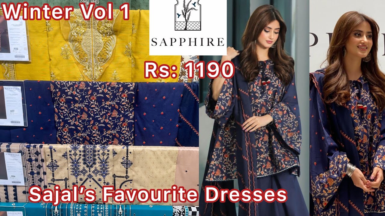 Sapphire Winter Collection 2022 part 2 || Beautiful Dresses With Wool Shawl