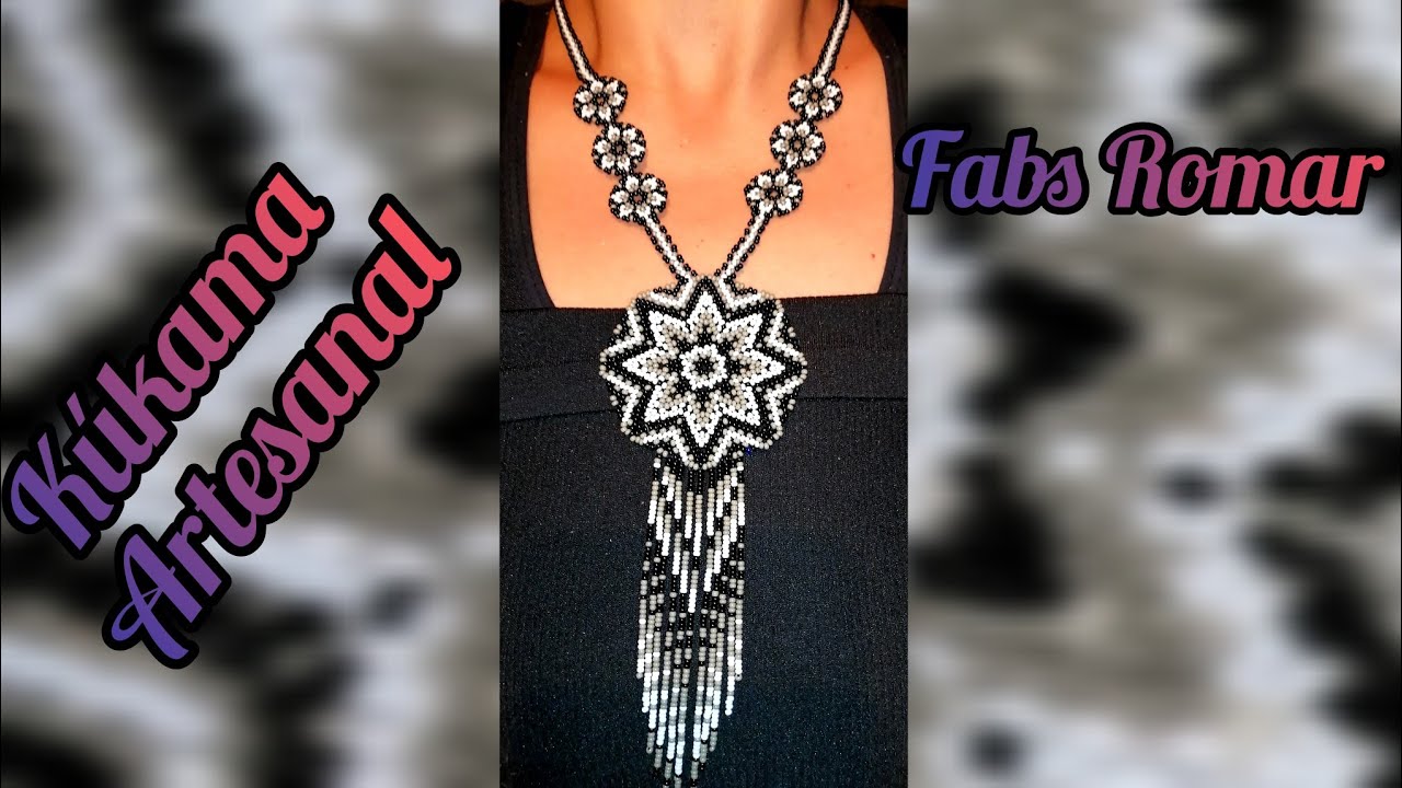 cadena para mandala estrella en chaquira🖤🤍