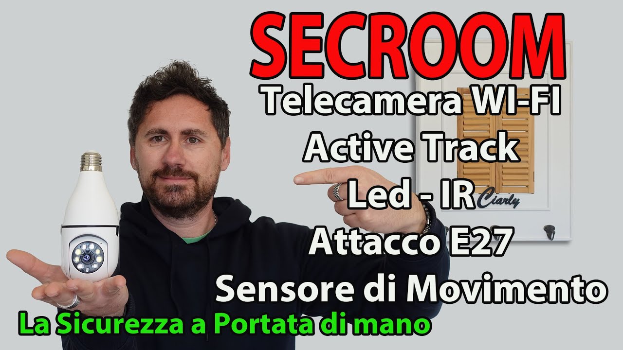 SECROOM Telecamera di Sicurezza WI-FI attacco E27