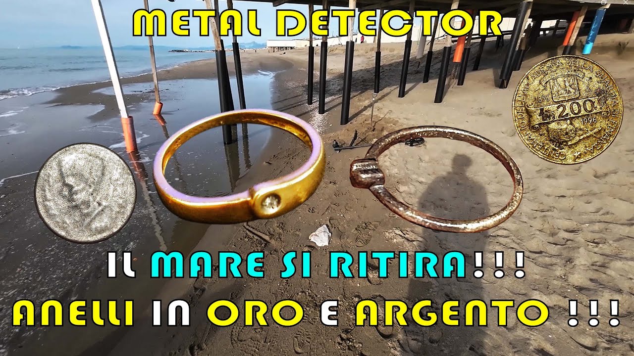 Il MARE SI RITIRA troviamo ANELLI IN ORO e ARGENTO - Ricerca con il Metal Detector