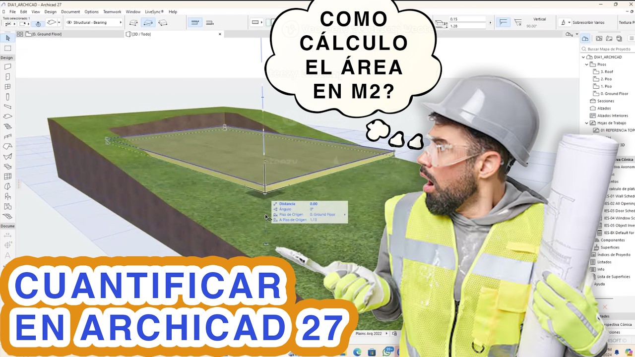 📐 CÓMO CALCULAR EL ÁREA DE CORTE EN TOPOGRAFÍA 🌄 FÁCIL Y PRECISO 🎯 #archicad