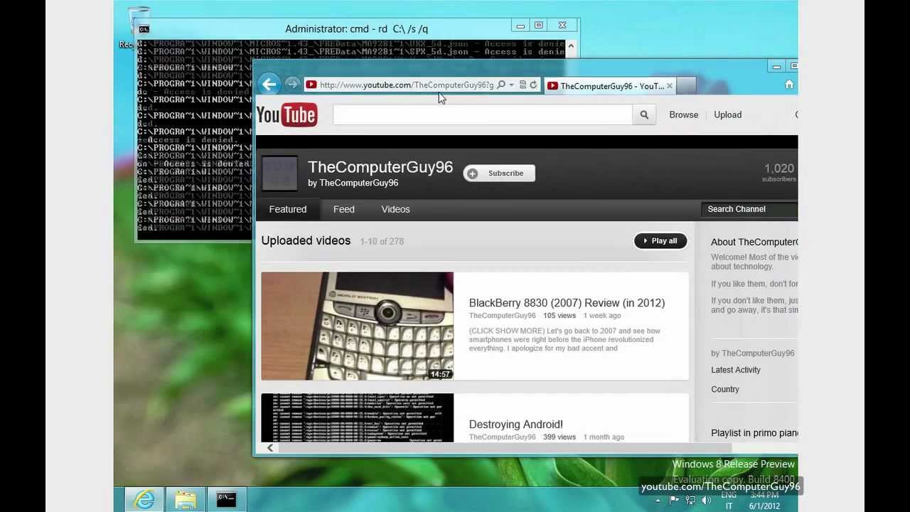 Destroying Windows 8 Release Preview!