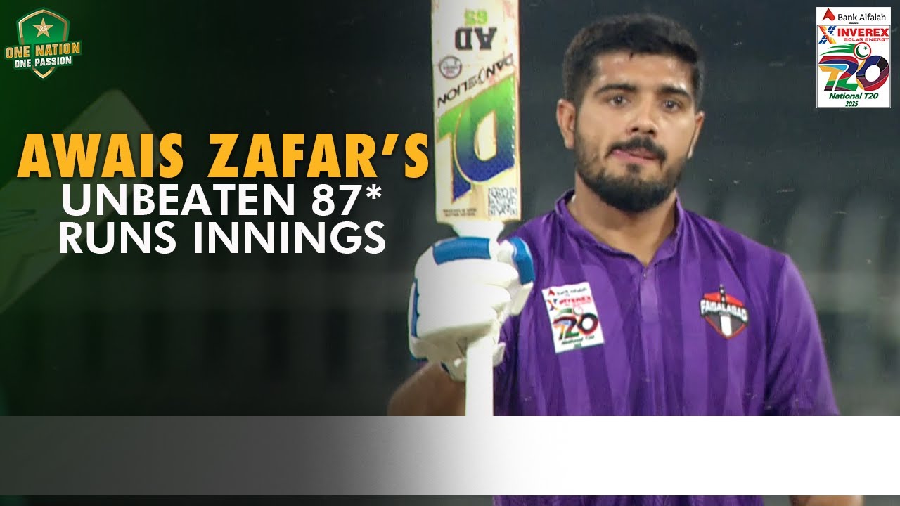 Unbeaten 8️⃣7️⃣* Runs By Awais Zafar | Rawalpindi vs Faisalabad | M 15 | National T20 Cup 2025 M2L1