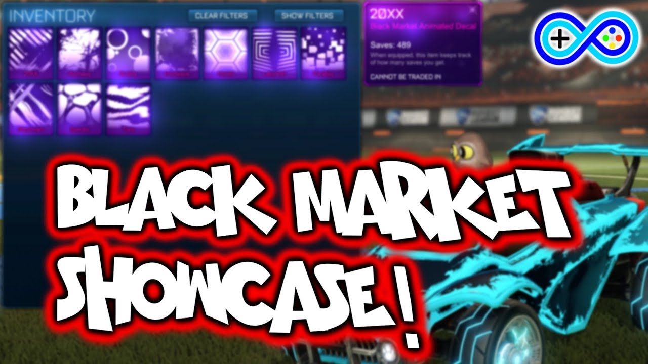 All BLACK MARKET DECALS! Rocket League Inventory Showcase!