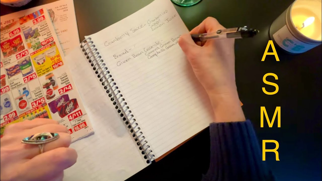 Thanksgiving Meal Planning - Shopping List and Grocery Ads, Unintentional ASMR