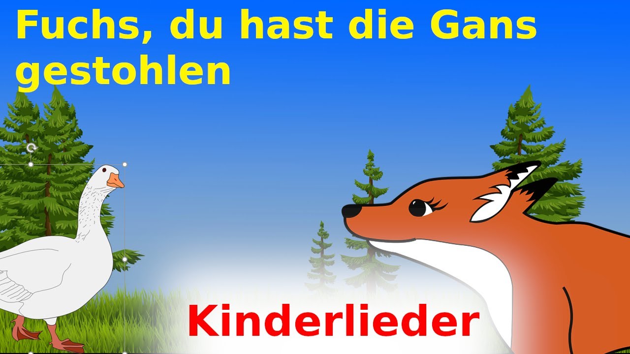 Fuchs, du hast die Gans gestohlen - Kinderlied zum Mitsingen - Animiert