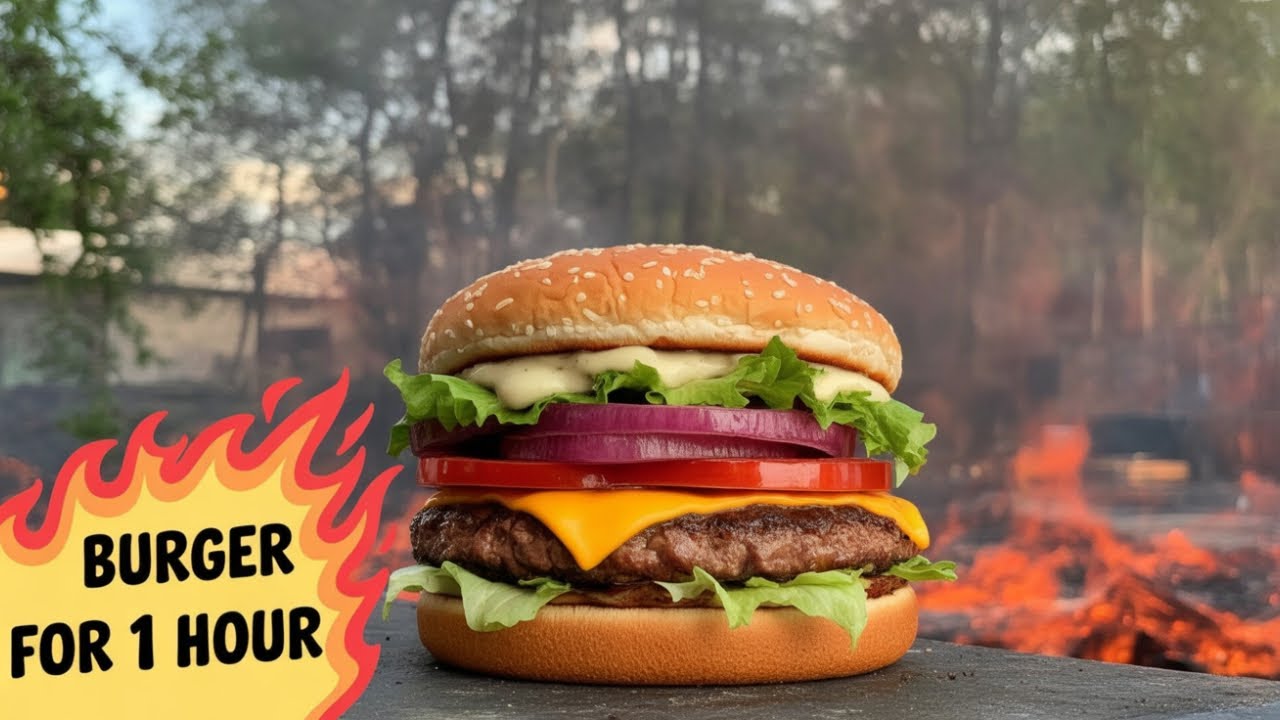 HAMBURGER Process🍔 Delicious Burger with  1 HOURS of Ambient Music | Background Chill Vibes