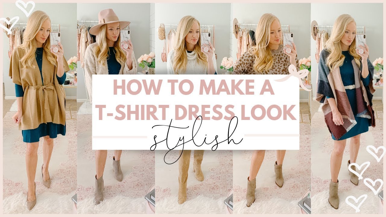 HOW TO MAKE A T SHIRT DRESS LOOK CUTE |  FALL OUTFIT IDEAS 2019 | Amanda John