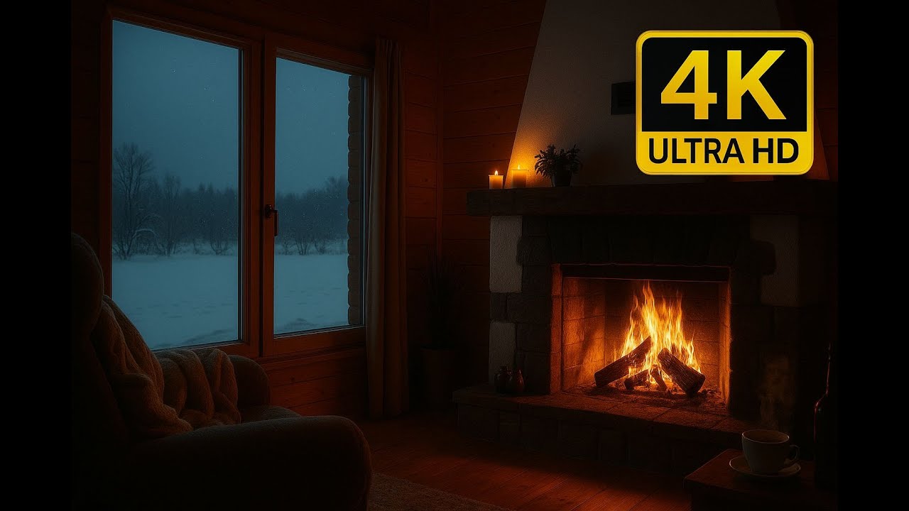 🎄 4K Ultra HD Cozy Fireplace 🔥 | Kış Gecesi İçin Rahatlatıcı Şömine Ambiyansı
