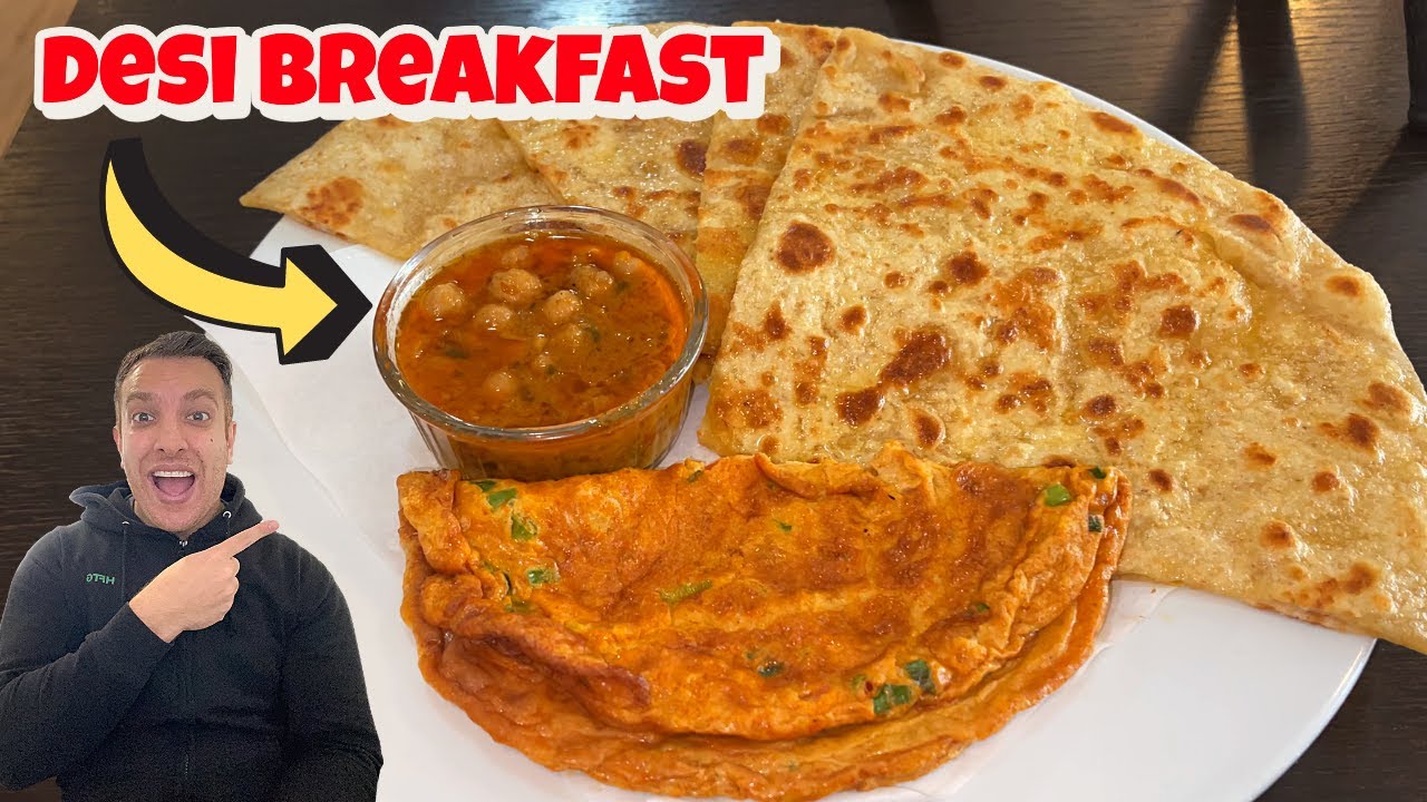 Proper DESI Breakfast Review! Paratha, Channa & Halwa!!