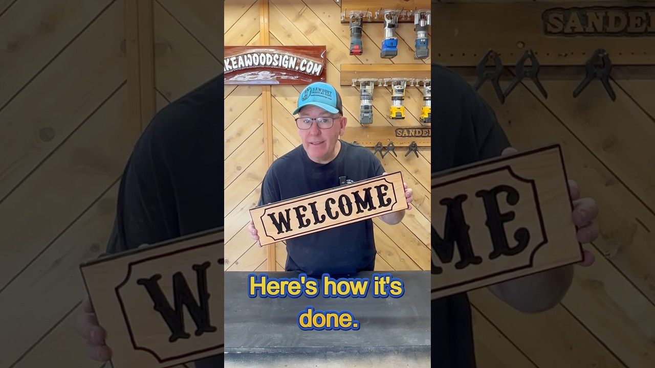 Making a Quick Welcome Sign Out Of Cedar Fencing. #woodsigns #freehand #routerwoodworking #diy