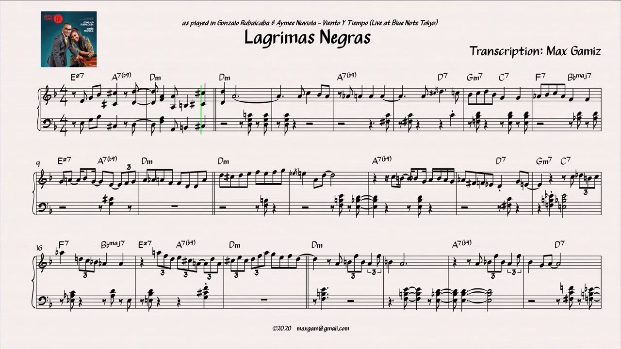 Lagrimas Negras – Gonzalo Rubalcaba Piano Solo