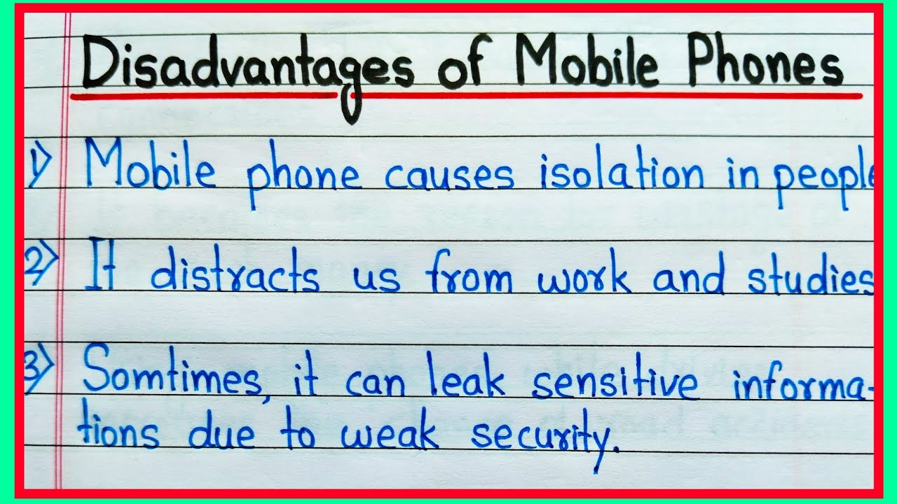 Disadvantages of Mobile Phones || 10 lines on Disadvantages of Mobile phones in English