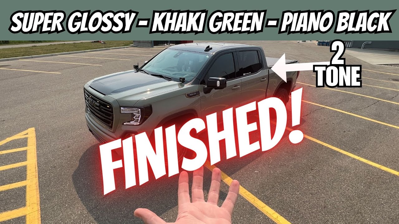 Потрясающий виниловый апгрейд для моего GMC Sierra AT4! | Суперглянцевое чёрное и хаки-зелёное со...