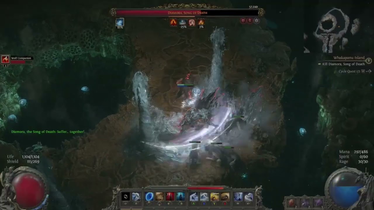 Path of Exile 2 - Hardcore Ice Wolf Oracle vs. Diamora, Song of Death