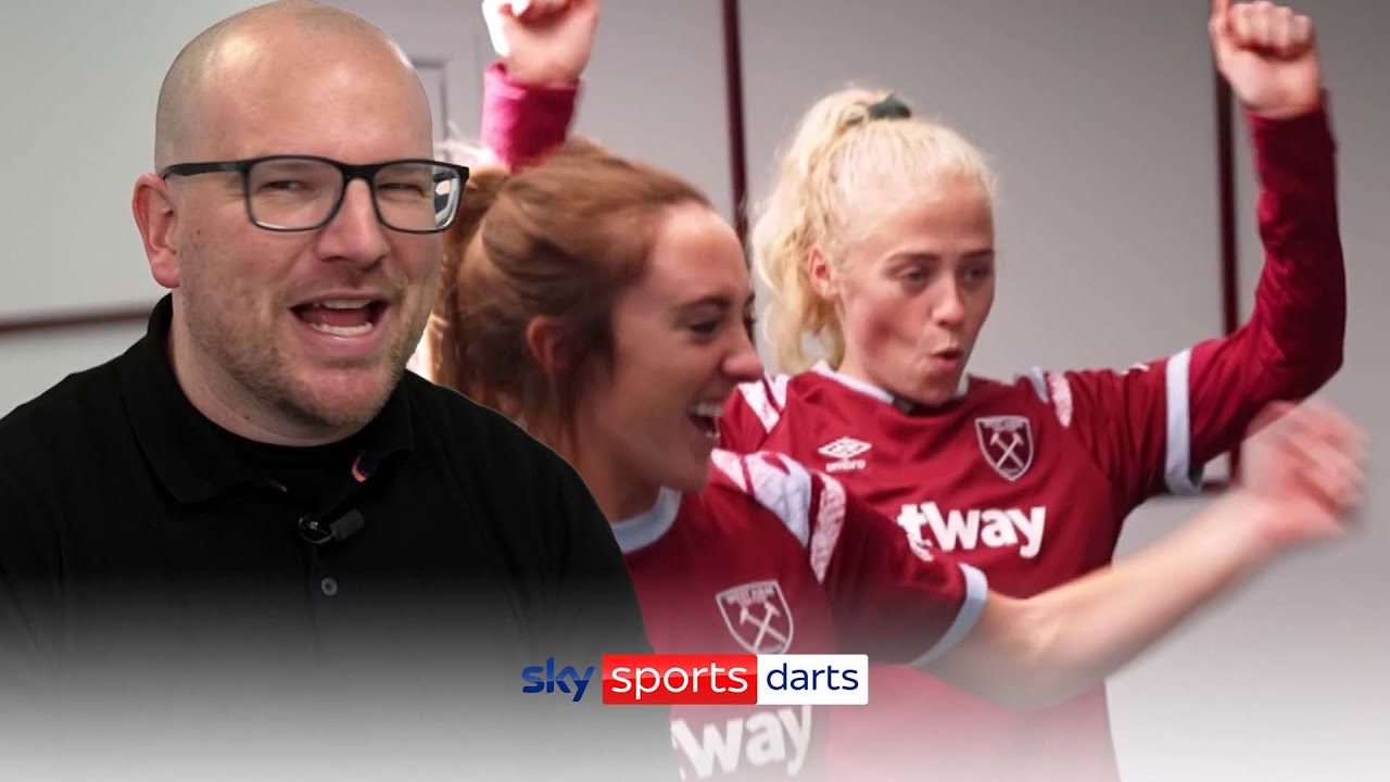 West Ham players meet Mark Webster for a football and darts crossover! ⚒️🎯