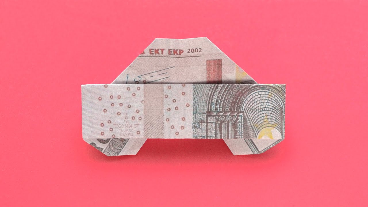Origami AUTO Geldgeschenk GELD FALTEN | Geschenk für Kinder | Money CAR | Tutorial by Euro Origami