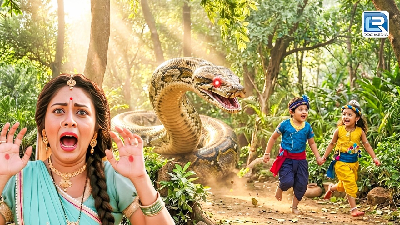 कालिया नाग ने पीछे से जब किया बलराम और कृष्ण पर वार | krishna lila story | #radheradhe | Full EP