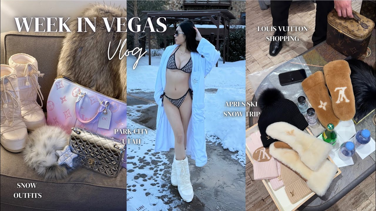 Vegas Vlog | Louis Vuitton Shopping, LV Nice BB Toiletry Bag, Park City Aprés Ski, Ski Outfits