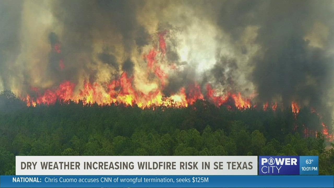 Dry weather increasing wildfire risk in Southeast Texas