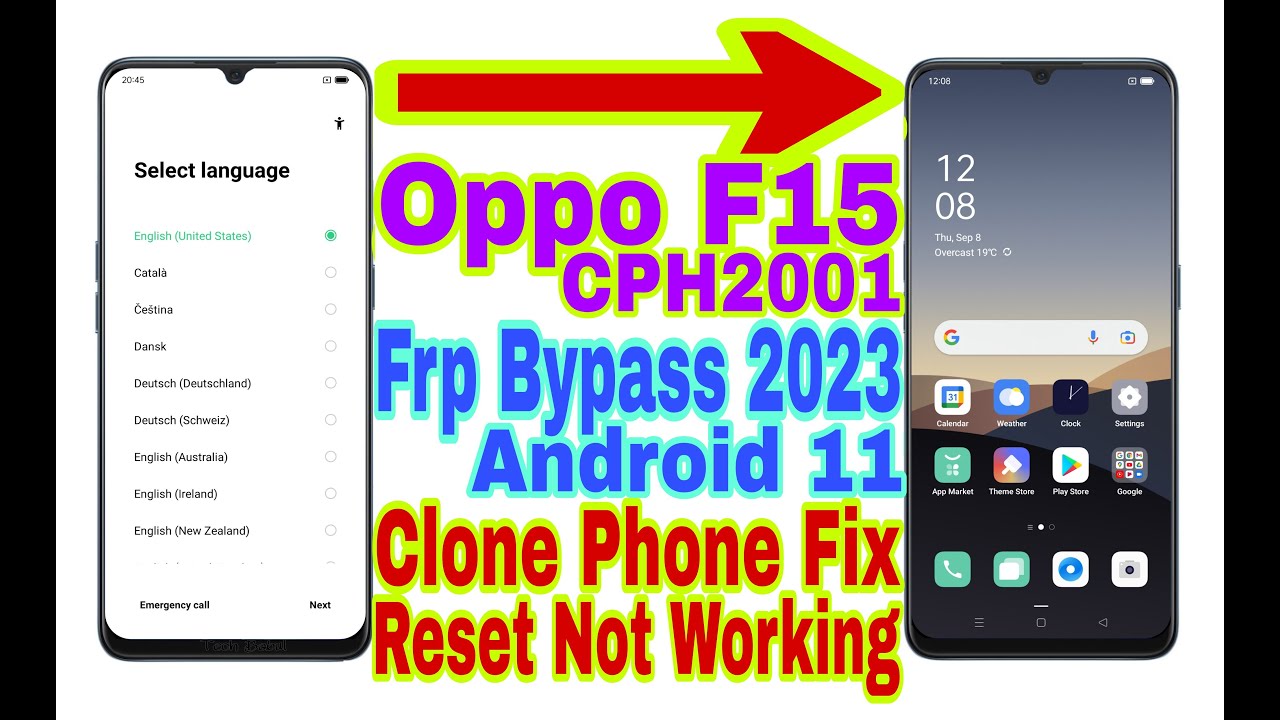 Oppo F15 (CPH2001) Android 11 Frp Bypass 2023 | Fix Clone Phone/Reset Option Not Open/Reset Frp Lock
