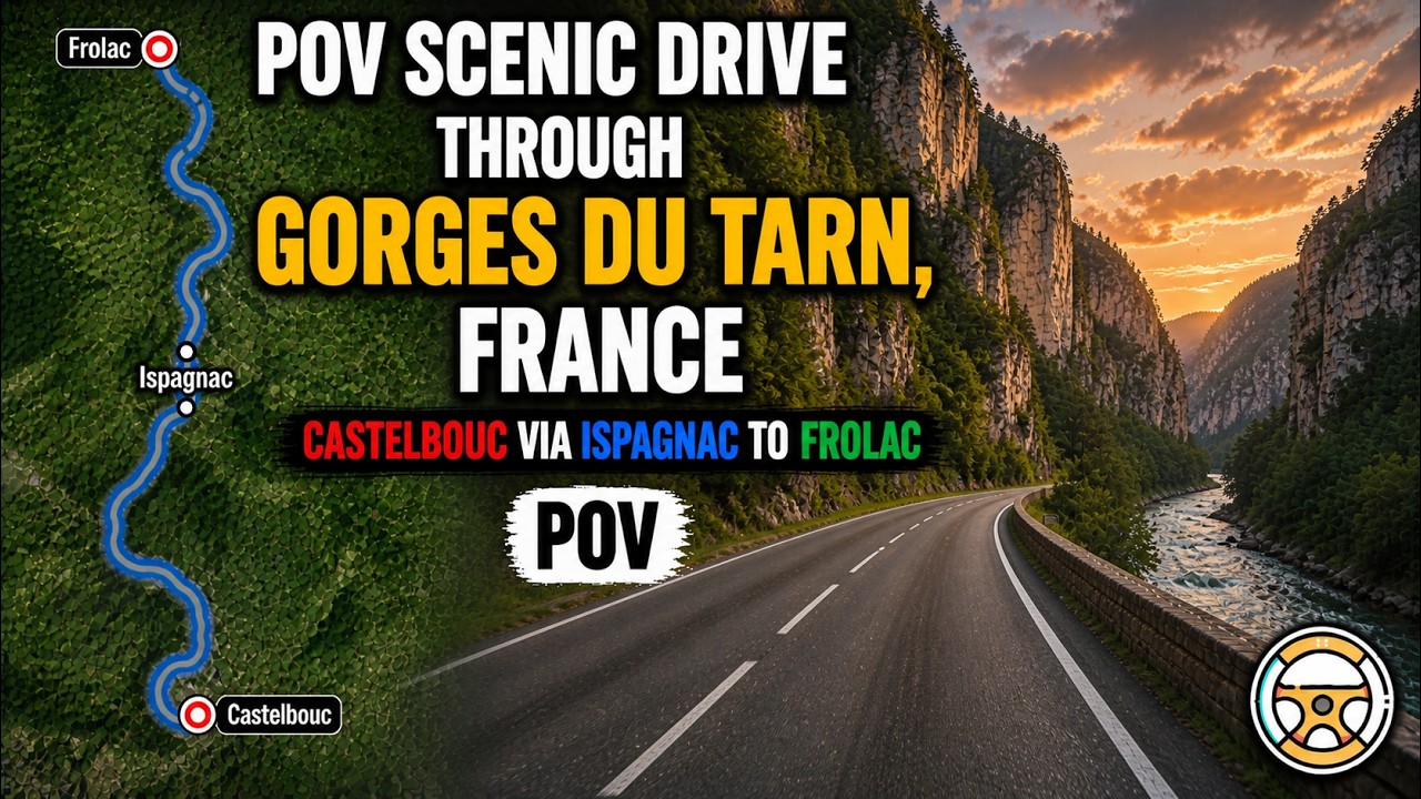 Scenic Drive - Castelbouc via Ispagnac to Frolac - Gorges du Tarn, France