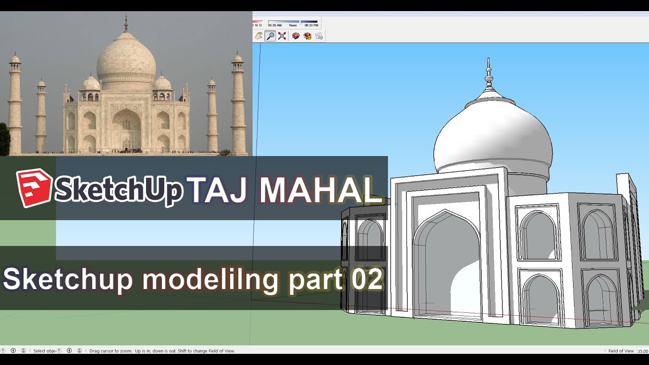 How to make sketchup model of TAJ MAHAL part 02 hindi urdu tutorial
