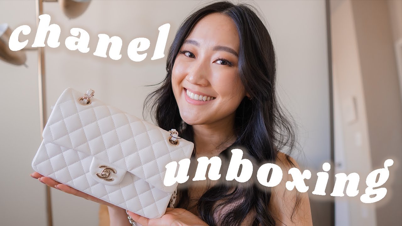 CHANEL classic flap handbag unboxing and review | small white caviar | MY FIRST CHANEL PURCHASE!