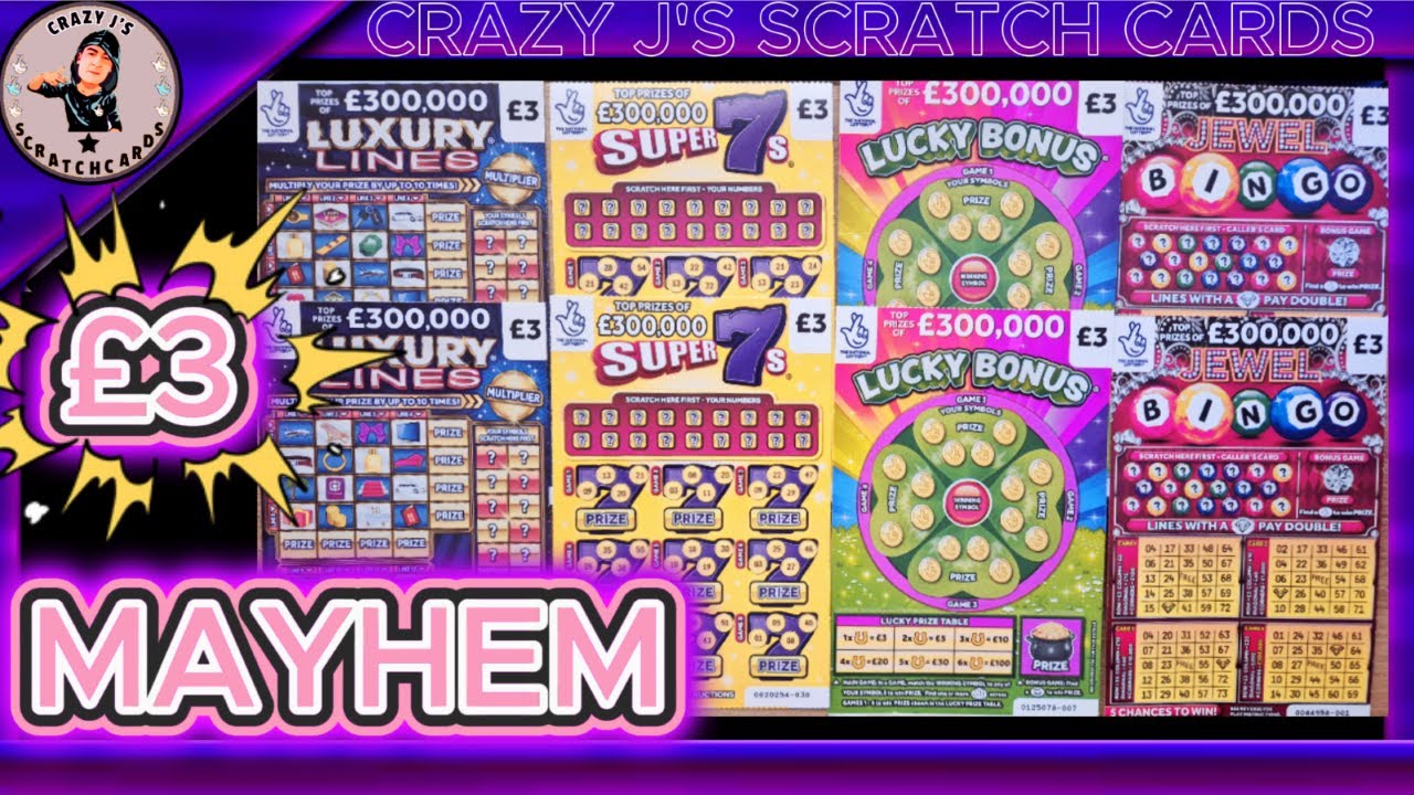 £3 MAYHEM!!  £3 SCRATCH CARD LOVERS  #scratch #scratchcards #crazy