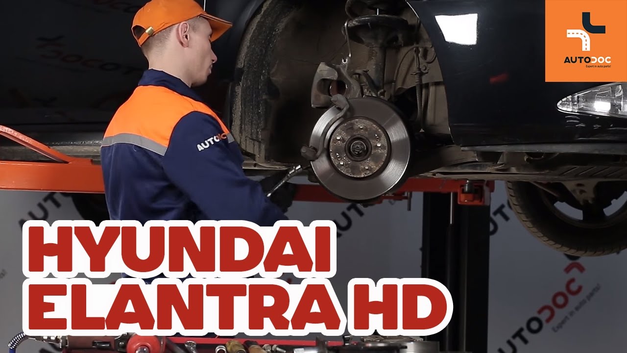Como substituir os discos de travão dianteiros e pastilhas de travão no HYUNDAI ELANTRA HD