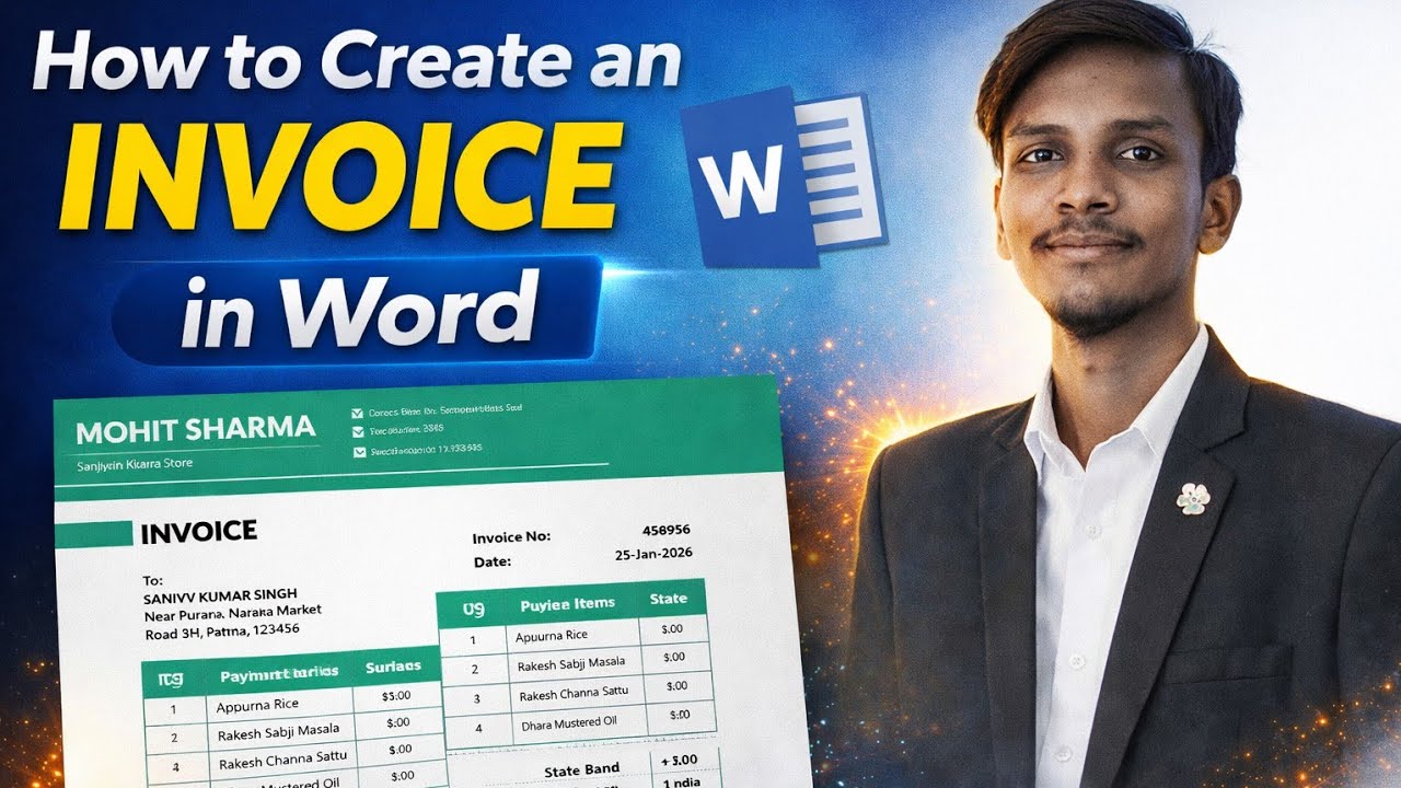 How to Make an Invoice in MS Word | Invoice Kaise Banaye | Professional Invoice Design