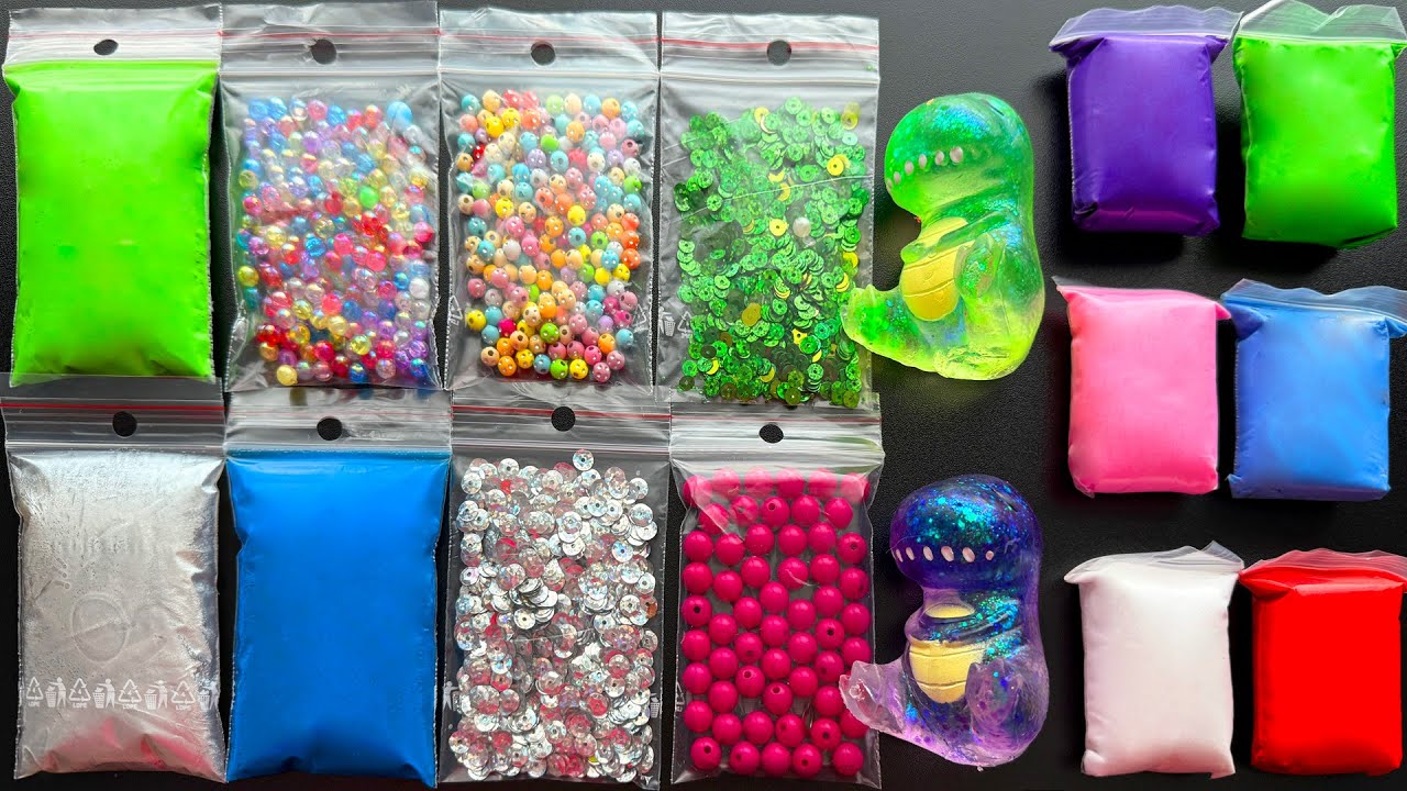 Very Relaxing Slime Making with Satisfying Bags Clay and Squishy