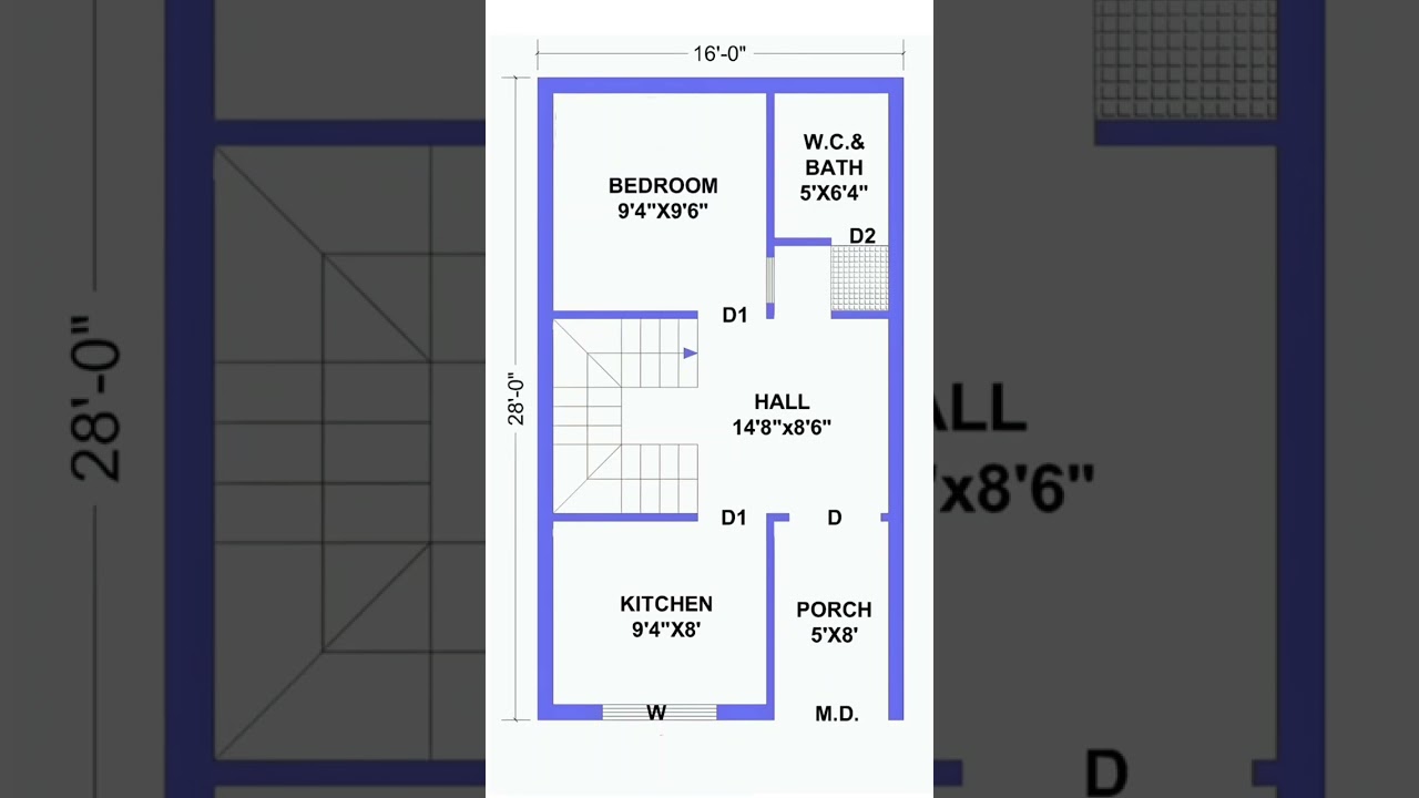 1bhk house plan | 16x28 small house plan #housedesign #houseplans #homeplan #smallhousedesign #1bhk