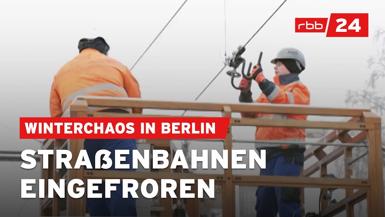 Eis auf Oberleitungen legt Tram-Verkehr in Berlin lahm