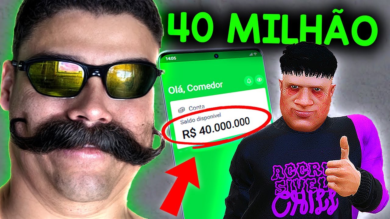 Roubei R$40 MILHÕES do FOLGADO no GTA RP! (COMEDOR)