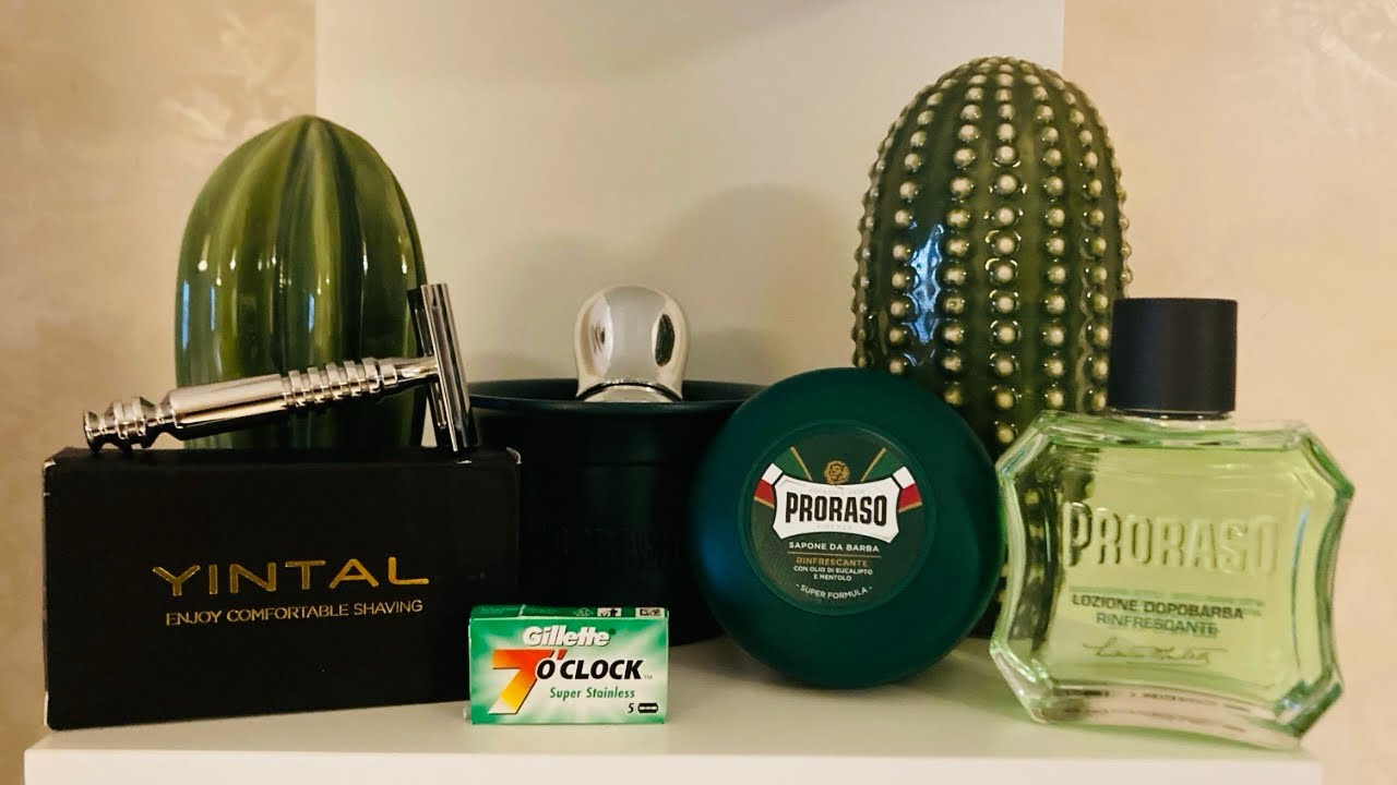 Yintal V9…316L by Aliexpress 🤔, Gillette 7 O’clock Super Stainless, Proraso linea Verde….WOW 😍