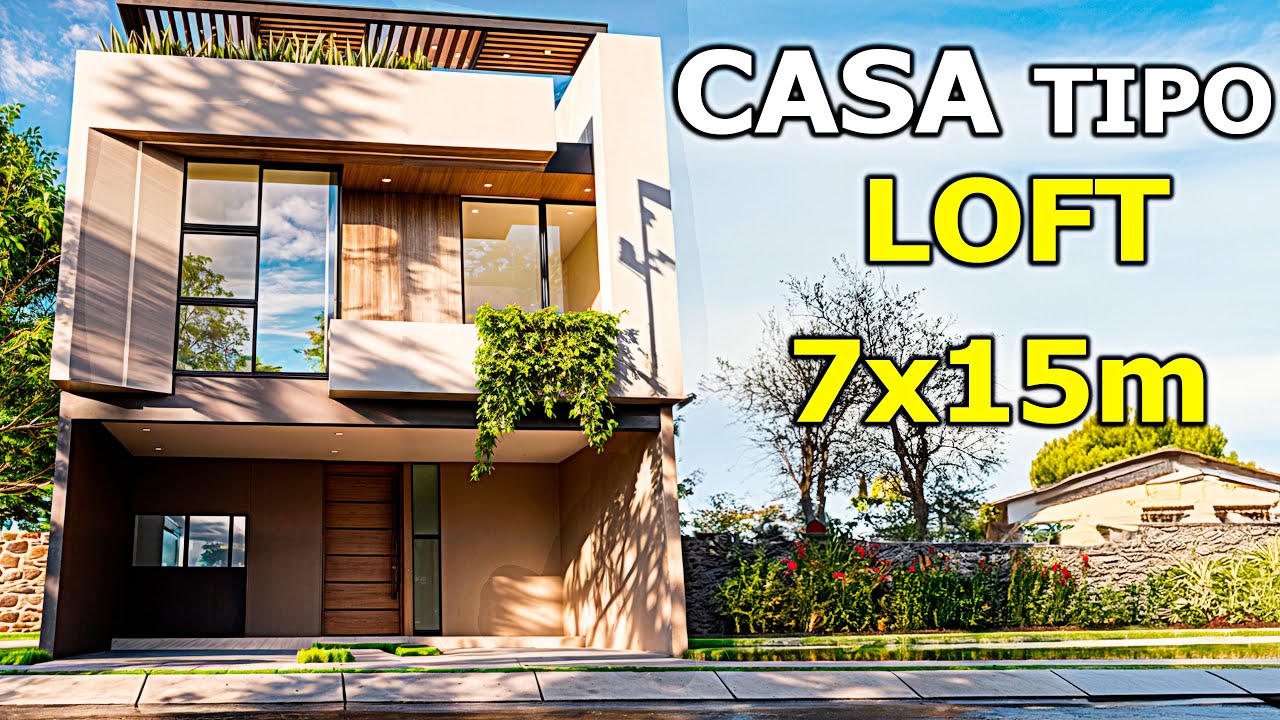 CASA MODERNA y PEQUEÑA 4 HABITACIONES en 7x15